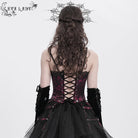 EVA LADY Women's Gothic Floral Embroidered Lace Straps Tank Top Red