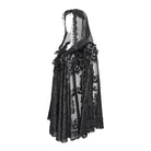 EVA LADY Women's Gothic Floral Embroidered Plumed Cloak