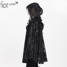 EVA LADY Women's Gothic Floral Embroidered Plumed Cloak