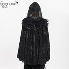 EVA LADY Women's Gothic Floral Embroidered Plumed Cloak