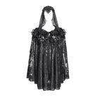 EVA LADY Women's Gothic Floral Embroidered Plumed Cloak
