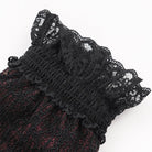 EVA LADY Women's Gothic Floral Embroidered Rose Lace Gloves Red