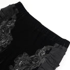 EVA LADY Women's Gothic Floral Embroidered Velvet Splice Lace Flared Leggings Black