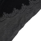 EVA LADY Women's Gothic Floral Embroidered Velvet Splice Lace Flared Leggings Black