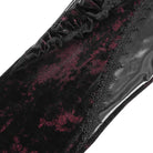 EVA LADY Women's Gothic Floral Faux Leather&Velvet Ruffle Pants Red