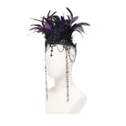 EVA LADY Women's Gothic Floral Feather Beaded Crown