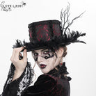 EVA LADY Women's Gothic Floral Feather Hat