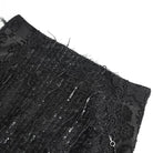 EVA LADY Women's Gothic Floral Lace Beaded Chained Long Skirt Black