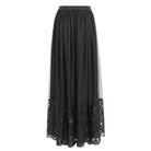 EVA LADY Women's Gothic Floral Mesh Splice Skirt Black