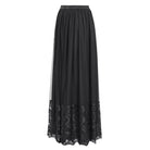 EVA LADY Women's Gothic Floral Mesh Splice Skirt Black