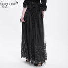 EVA LADY Women's Gothic Floral Mesh Splice Skirt Black
