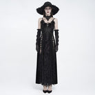 EVA LADY Women's Gothic Floral Side Lace-up Beaded Ruffle Chain  Slip Dress