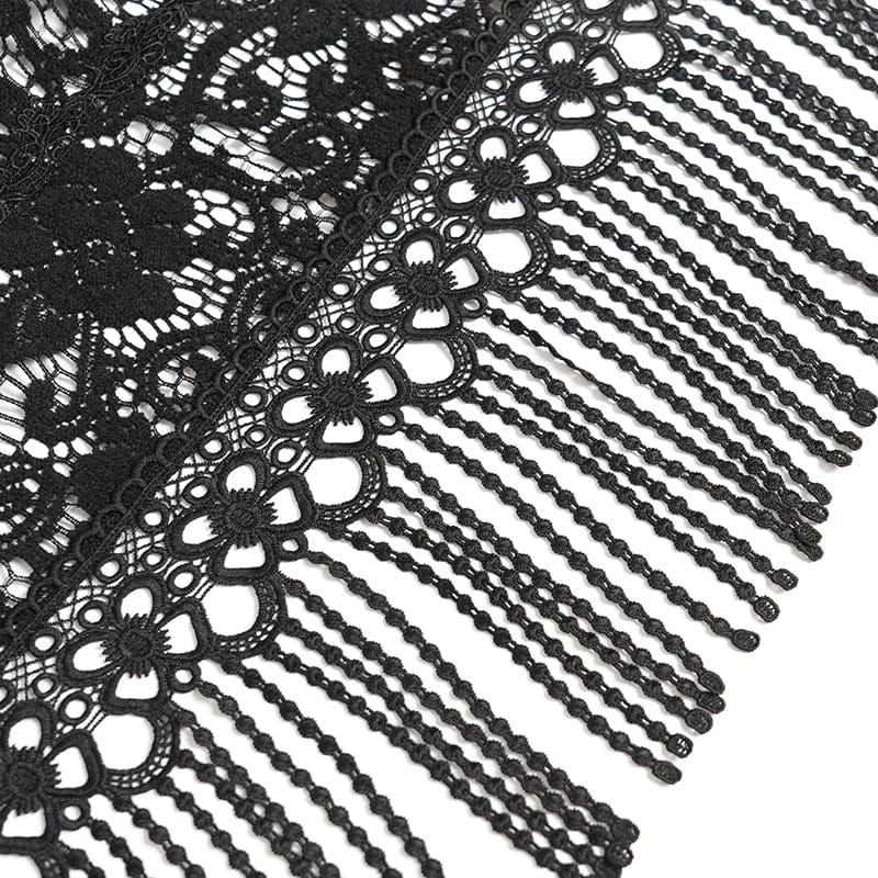 EVA LADY Women's Gothic Floral Tassels Cape