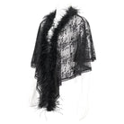 EVA LADY Women's Gothic Irregular Fluffy Hem Lace Cape
