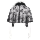 EVA LADY Women's Gothic Irregular Fluffy Hem Lace Cape