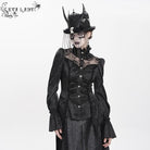 EVA LADY Women's Gothic Jacquard Lace Stand Collar Long Sleeve Shirt