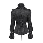 EVA LADY Women's Gothic Jacquard Lace Stand Collar Long Sleeve Shirt