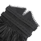 EVA LADY Women's Gothic Jacquard Tassels Buckle-up Long Skirt Black