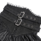 EVA LADY Women's Gothic Jacquard Tassels Buckle-up Long Skirt Black