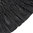 EVA LADY Women's Gothic Jacquard Tassels Buckle-up Long Skirt Black
