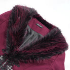 EVA LADY Women's Gothic Lace Applique Faux Fur Trim Flare Sleeve Coat