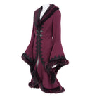EVA LADY Women's Gothic Lace Applique Faux Fur Trim Flare Sleeve Coat