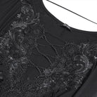 EVA LADY Women's Gothic Lace Applique Lace-up Draped Long Sleeve Maxi Dress