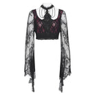 EVA LADY Women's Gothic Lace Full Sleeve Top