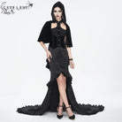 EVA LADY Women's Gothic Lace Splice Cape with Halterneck Velvet Top