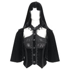 EVA LADY Women's Gothic Lace Splice Cape with Halterneck Velvet Top
