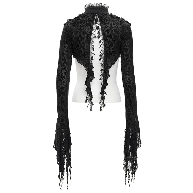 EVA LADY Women's Gothic Lace Tassels Cape