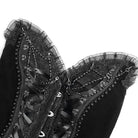EVA LADY Women's Gothic Lace-up Beaded Lace Overbust Corset Black