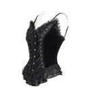 EVA LADY Women's Gothic Lace-up Beaded Lace Overbust Corset Black