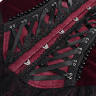 EVA LADY Women's Gothic Lace-up Beaded Lace Overbust Corset Red