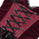 EVA LADY Women's Gothic Lace-up Beaded Lace Overbust Corset Red