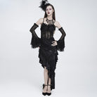 EVA LADY Women's Gothic Layered Beaded Ruffle Rose Mesh Arm Sleeves