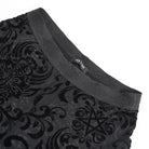 EVA LADY Women's Gothic Mesh Floral Pentacle Flocked Ruffled Flare Pants