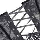 EVA LADY Women's Gothic Mesh Front Busk Criss‑cross Lace‑up Overbust Corset