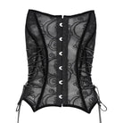 EVA LADY Women's Gothic Mesh Front Busk Criss‑cross Lace‑up Overbust Corset