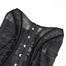 EVA LADY Women's Gothic Mesh Front Busk Criss‑cross Lace‑up Overbust Corset
