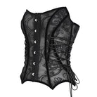 EVA LADY Women's Gothic Mesh Front Busk Criss‑cross Lace‑up Overbust Corset