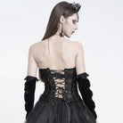 EVA LADY Women's Gothic Mesh Front Busk Criss‑cross Lace‑up Overbust Corset
