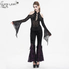 EVA LADY Damen Gothic Off Shoulder Mesh Shirt mit ausgestellten Ärmeln