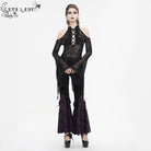 EVA LADY Damen Gothic Off Shoulder Mesh Shirt mit ausgestellten Ärmeln