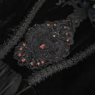 EVA LADY Women's Gothic Off Shoulder Rose Beaded Velvet Black Dress