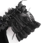 EVA LADY Women's Gothic Off Shoulder Rose Beaded Velvet Black Dress