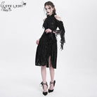 EVA LADY Women's Gothic Off-the-shouder Drawstring Velvet Party Dress