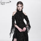EVA LADY Women's Gothic Off-the-shouder Drawstring Velvet Party Dress
