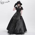 EVA LADY Women's Gothic Off-the-shoulder Lace Splice Prom Dress Black