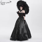 EVA LADY Women's Gothic Off-the-shoulder Lace Splice Prom Dress Black